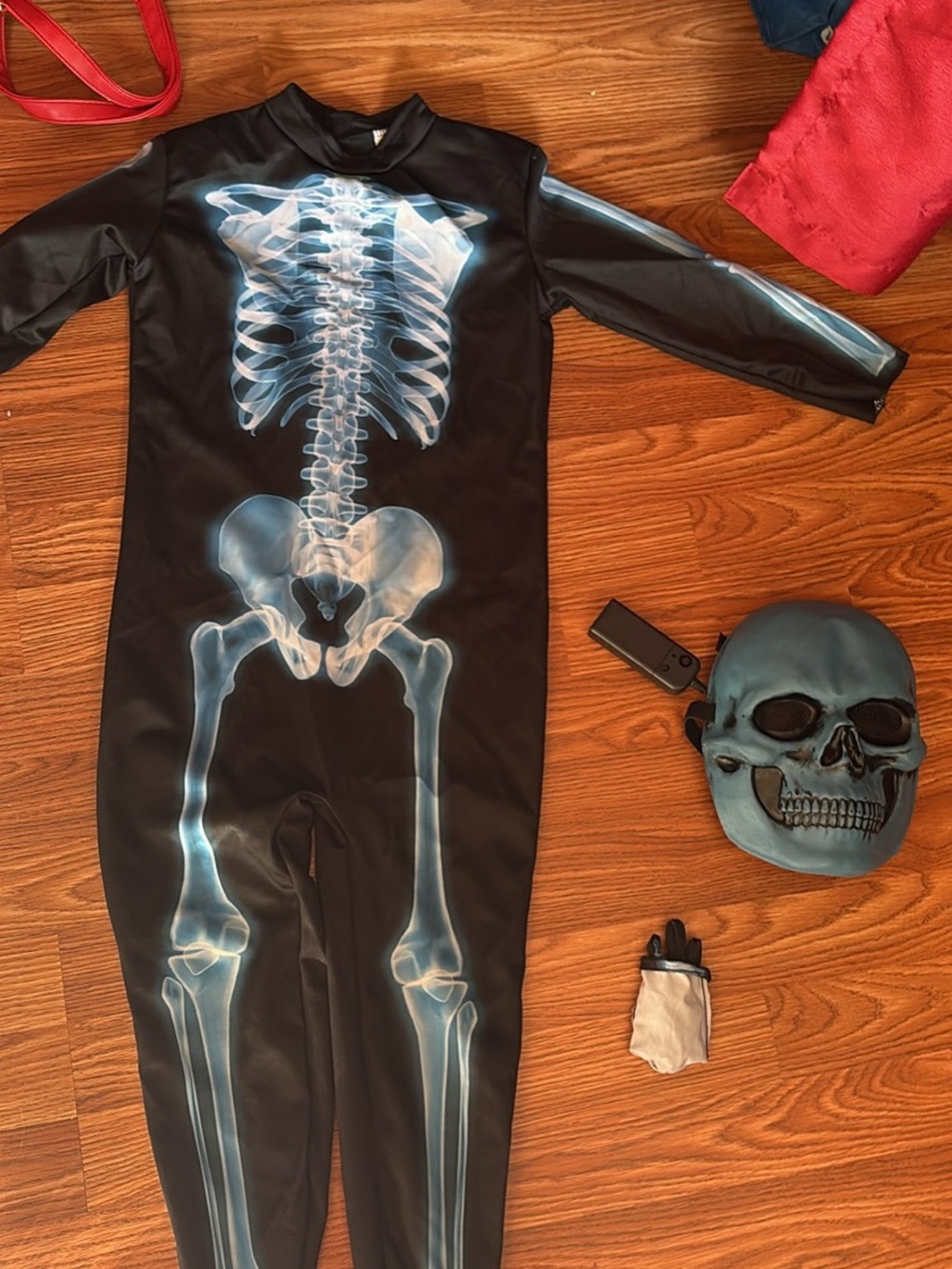 Spirit Black Skeleton Costume with Blue-White Bone Print